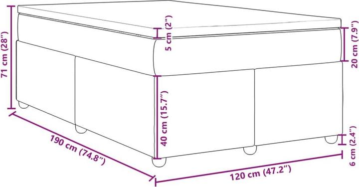 Image du produit vidaXL Boxspringbett (120 x 190 cm)