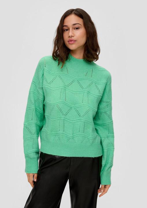 Produktbild s.Oliver Strickpullover Strickpullover mit Ajourmuster (M, S)
