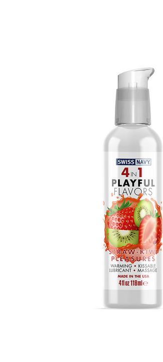 Actual product image Swiss Navy 4 in 1 Straw-Kiwi Pleasures 4 oz/118 ml (118 ml)