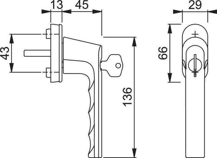 Immagine prodotto Hoppe Maniglia per finestra Hamburg 0700LS/U26 100NM alluminio F9714M nero opaco 32-42 mm bloccabile