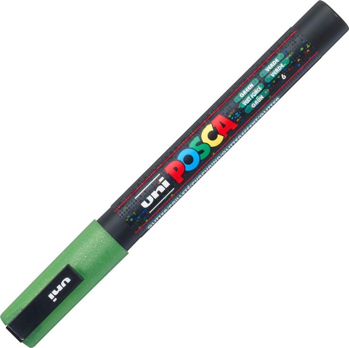 Actual product image Posca Marker PC-3M round tip (Glitter Green, 1.30 mm, 1 x)