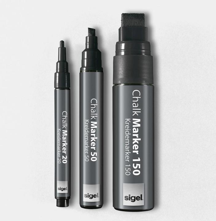 Actual product image Sigel Artverum chalk marker 20 Round (1-2 mm) (Black, 2 mm, 2 x)