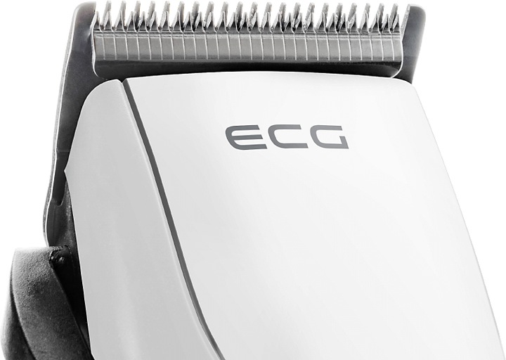 Actual product image ECG ZS 1020 Baltas hair clipper with cable, Nerūdijantis plienas fixed and movable blades, 6 comb