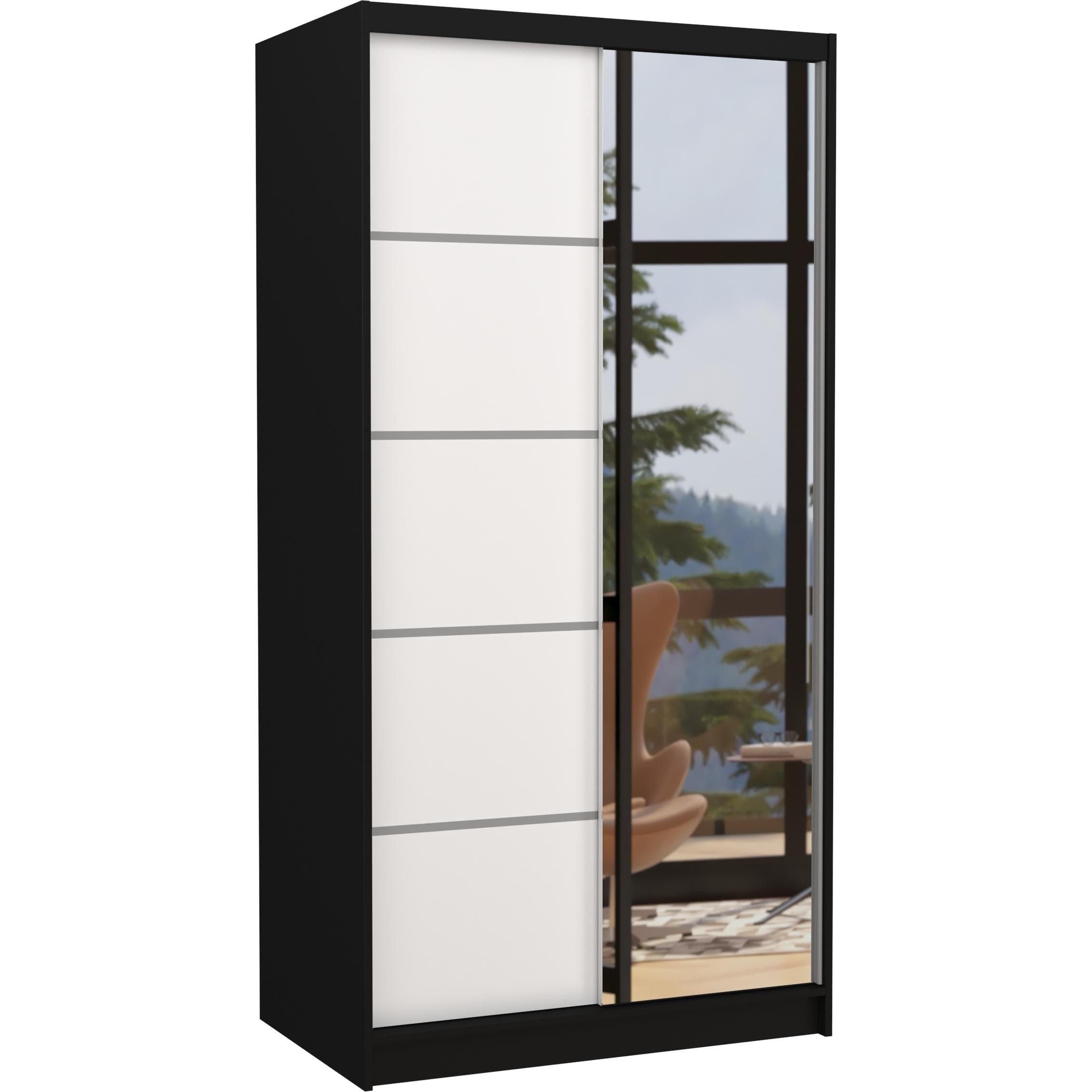 ADRK Furniture, Kleiderschrank, Verspiegelter Schiebeschrank ORLANDO 100