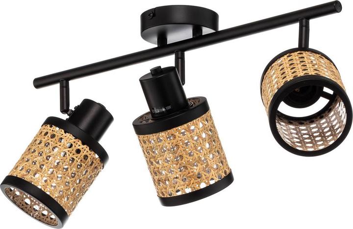Produktbild Lindby Yaelle Spot Metall Rattan dreiflammig (E27)