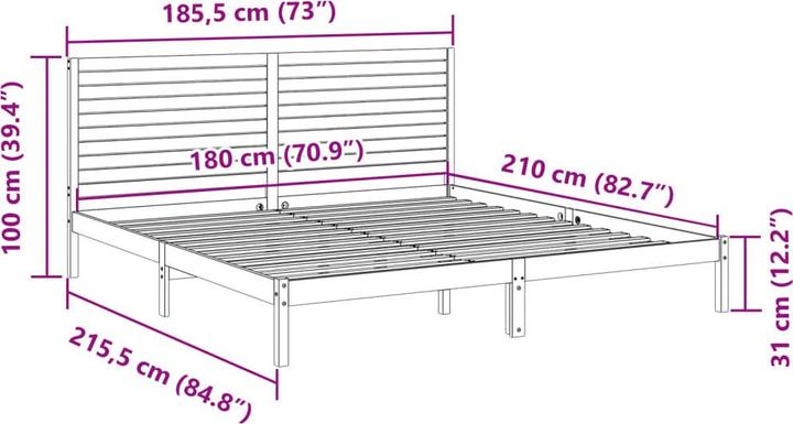 Image du produit vidaXL Bettrahmen (180 x 210 cm)