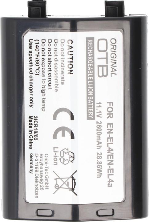 Actual product image AccuCell Akku Nikon EN-EL4 Akku, F6, D2H, D2X, D3, D3X (Camera battery)