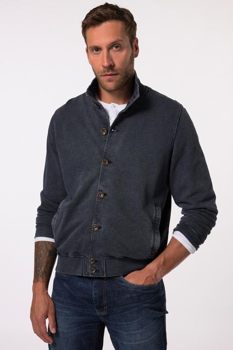 Produktbild JP1880 JP 1880 Sweatjacke, Stehkragen, Knopfleiste, Vintage Look (5XL)