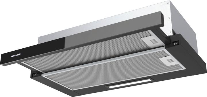 Produktbild Oranier Einbau Dunstabzugshaube 60 cm - Abluft Abzugshaube mit ausziehbarer Glasblende - Dunstesse m