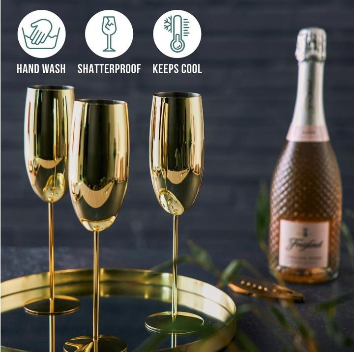 Produktbild Oak & Steel Sektgläser (28.50 cl, 4 Gläser, Sektgläser)