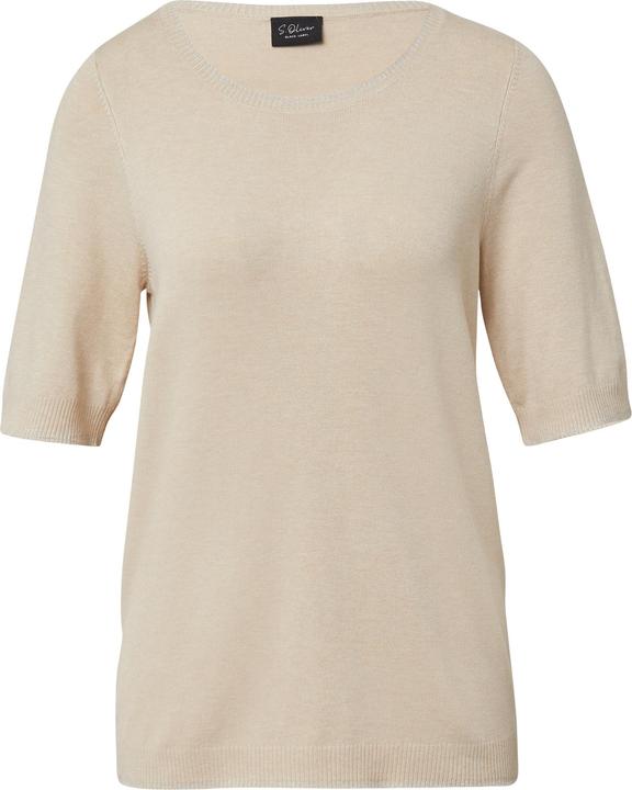 Produktbild s.Oliver Strickpullover Kurzärmeliger Feinstrickpullover mit Glitzer-Details (44)