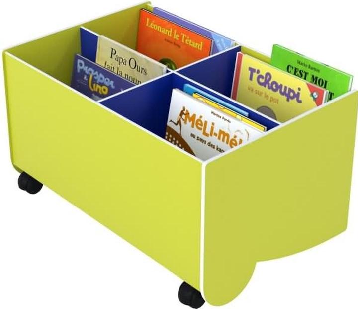 Paperflow Textbook box plastic small yellow green/blue