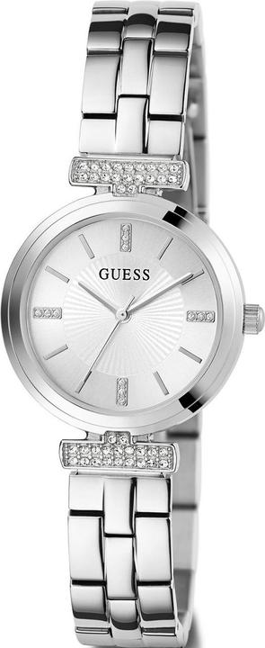 Produktbild Guess P SLV CS W/ CRYS / SUN SLV DL / P SLV BRCT Armbanduhr (Uhr mit Schmuckstein, 28 mm)