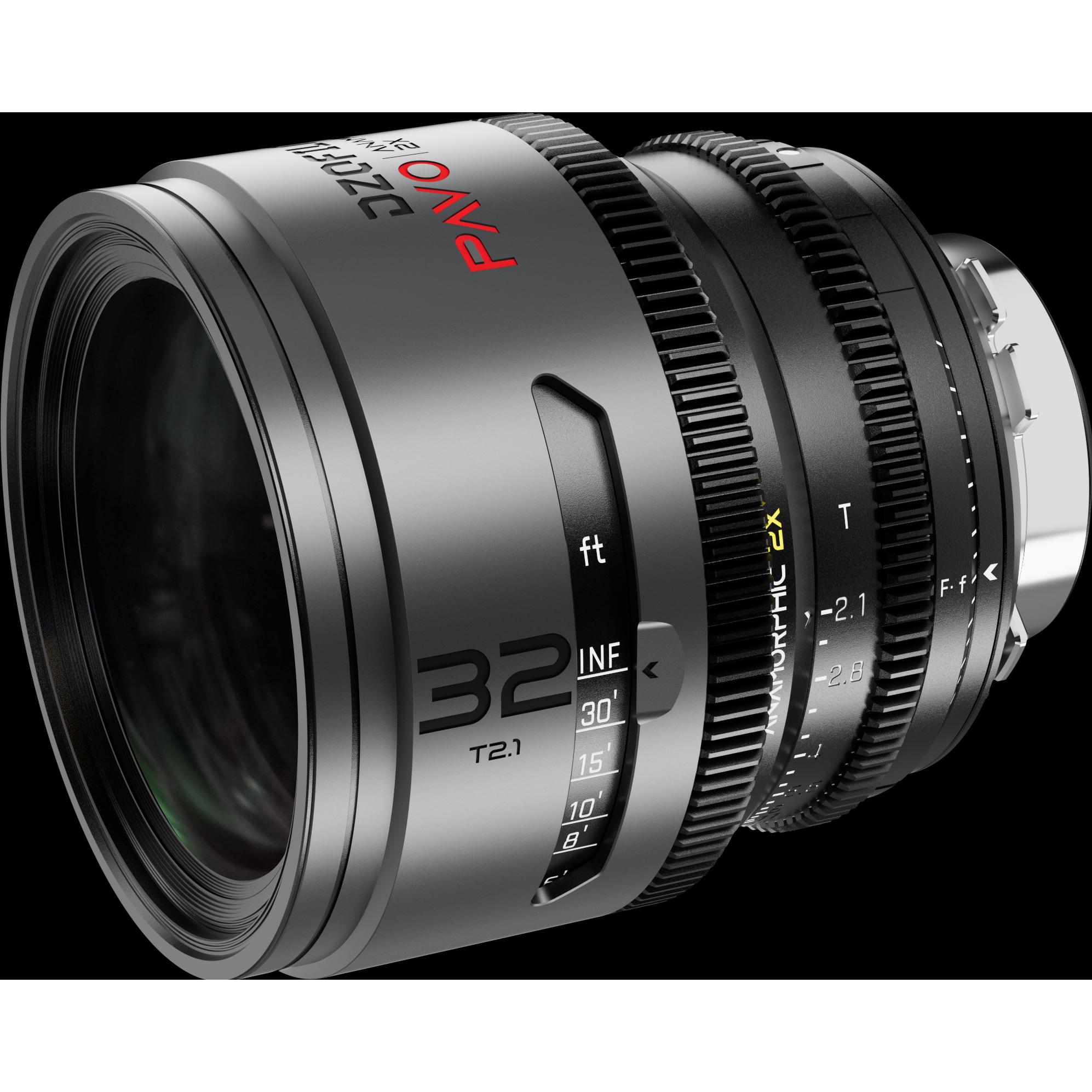 Dzofilm Pavo 2x Anamorphic 32mm T2.1 for PL/EF Mount (S35) imperial - Golden Coating (PL, APS-C / DX), Objektiv, Schwarz