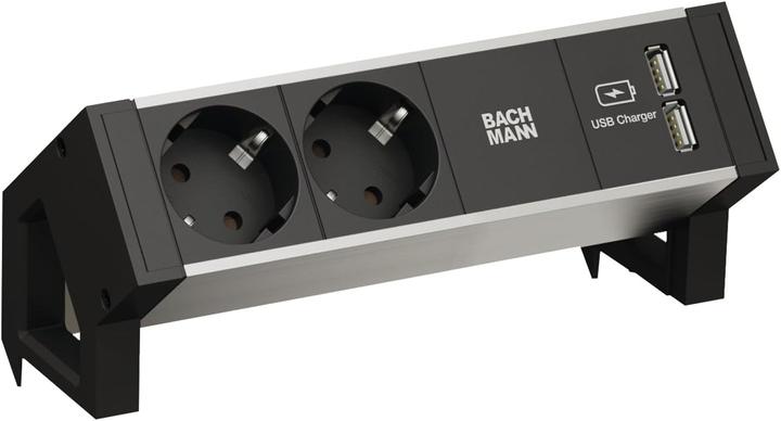 Produktbild Bachmann Desk 2 Alu Black (4 x, CEE 7/3, USB-A)