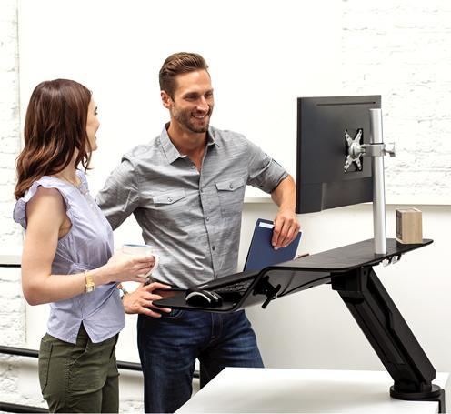 Actual product image Fellowes Lotus™ RT sitting/standing workstation, for 1 monitor, HxWxD 222 x 902 x 603 mm