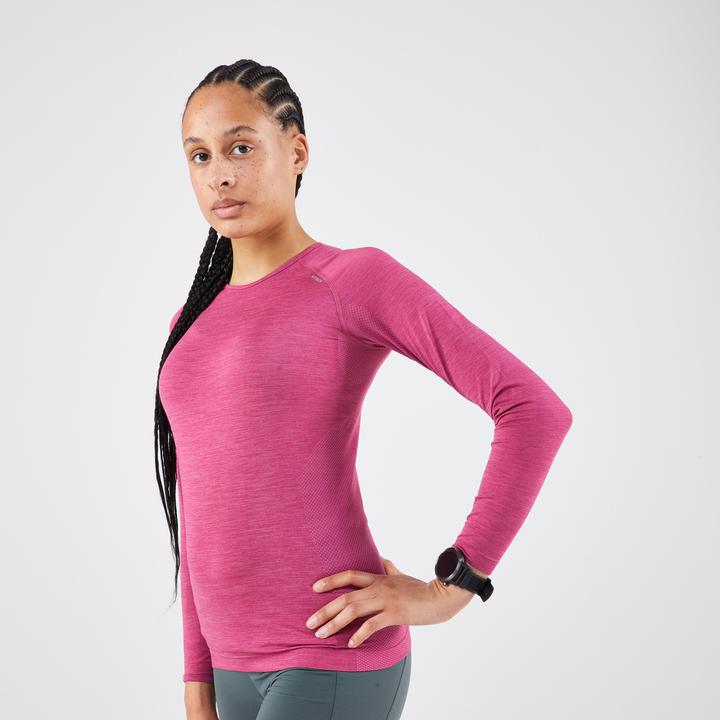 Produktbild Kiprun Laufshirt langarm Damen nahtlos - Run 500 rosa (L)