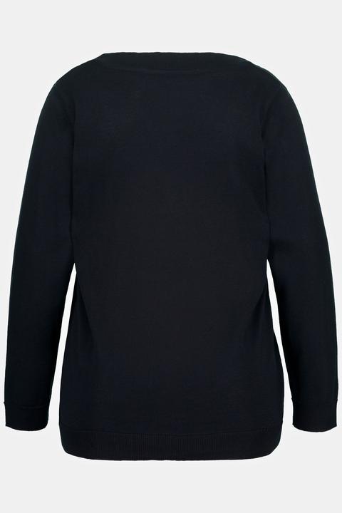 Produktbild Ulla Popken Pullover, V-Ausschnitt, Langarm, weicher Feinstrick (50, 52)