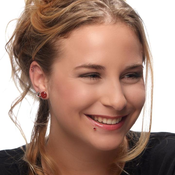 Actual product image Bijouteria Piercing for lip/Tragus (Bioplastic, Silver 925, Zirconia)