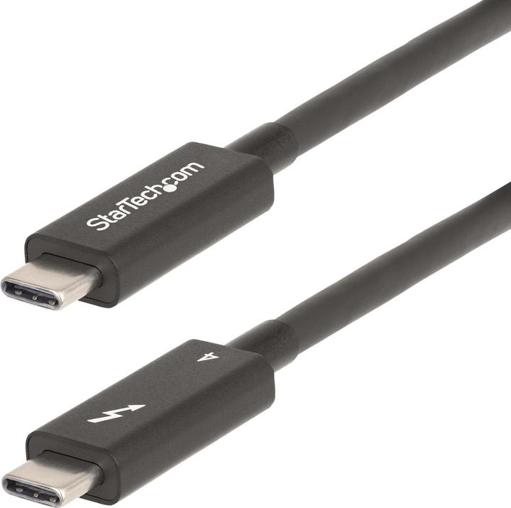 Produktbild StarTech com A40G2MB-TB4-CABLE, Mâle, Mâle, 2 m, Noir, Nickel, 40 Gbit/s (2 m, USB 4.0, USB 3.2, 100 W)