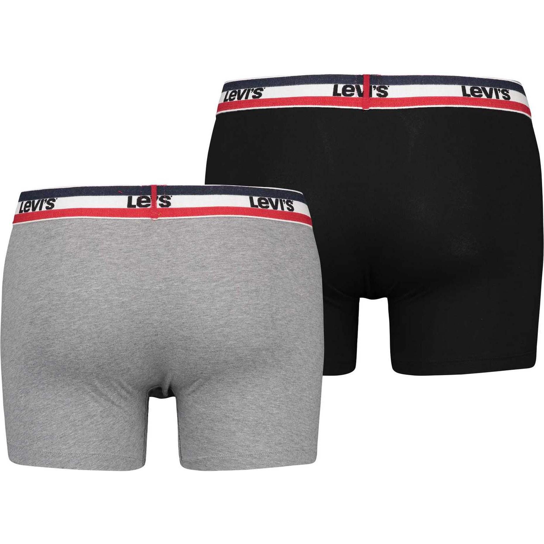 Thumbnail - Levis, Herren, Unterhosen, Sportswear Logo, Schwarz, Grau, (XL, 2er Pack)