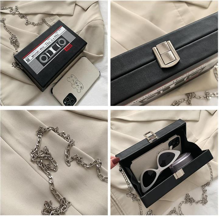 Produktbild Activity Board Kassettenhandtasche, Retro Umhängetasche, Handtasche für 80er 90er Disco Party Dekoration