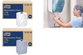 Actual product image Tork Standard Paper Wiping Cloths Blue W6 Paper Roll 250m - Pack of 6 (6 pcs.)