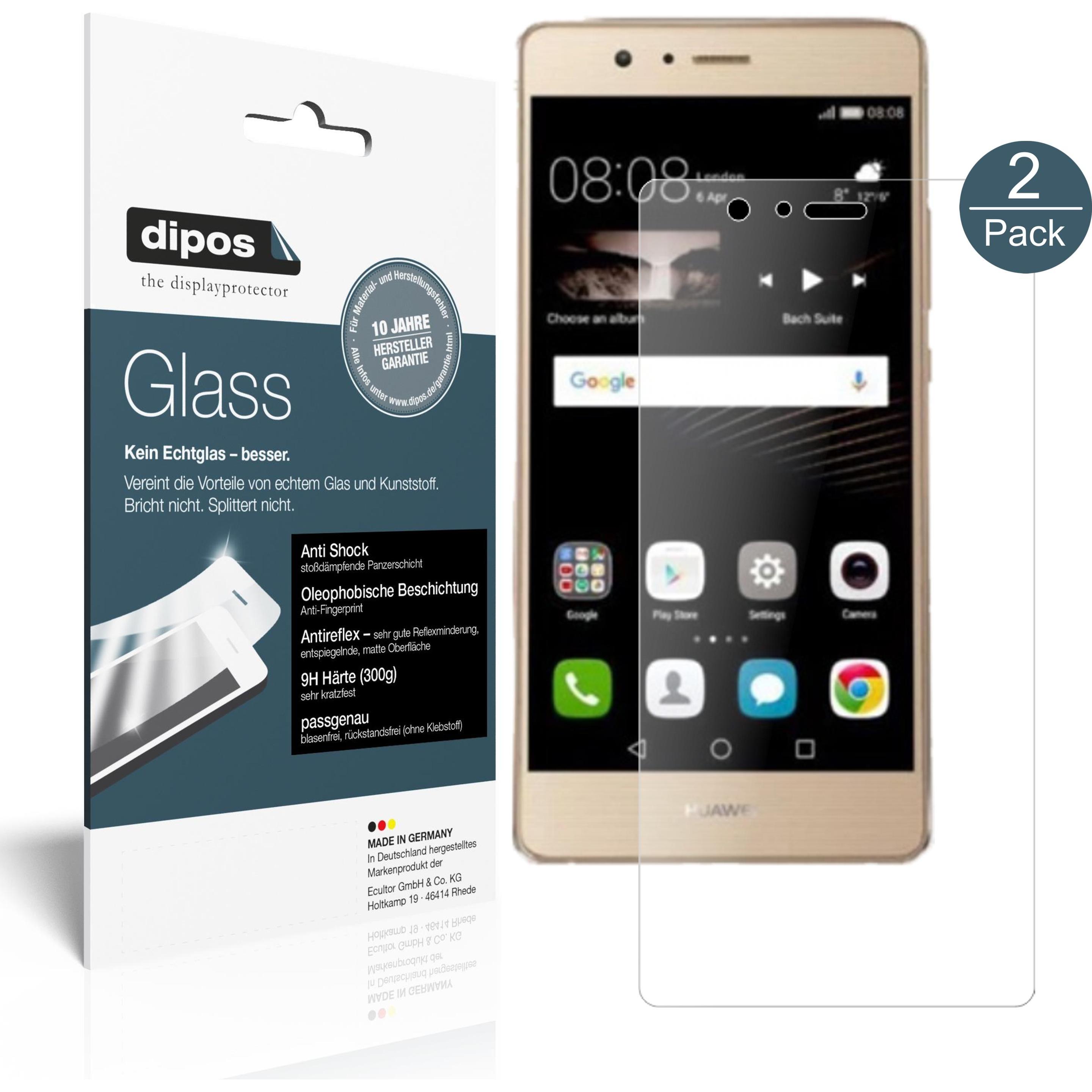 Dipos Displayschutz Anti-Shock (2 Stück, Huawei P9 Lite (2017)), Smartphone Schutzfolie, Transparent