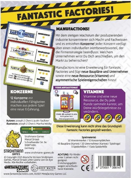 Immagine prodotto Strohmann Games STR21002 - Manufactions: Fantastic Factories, età 12+ (espansione, edizione DE) (Tedesco)