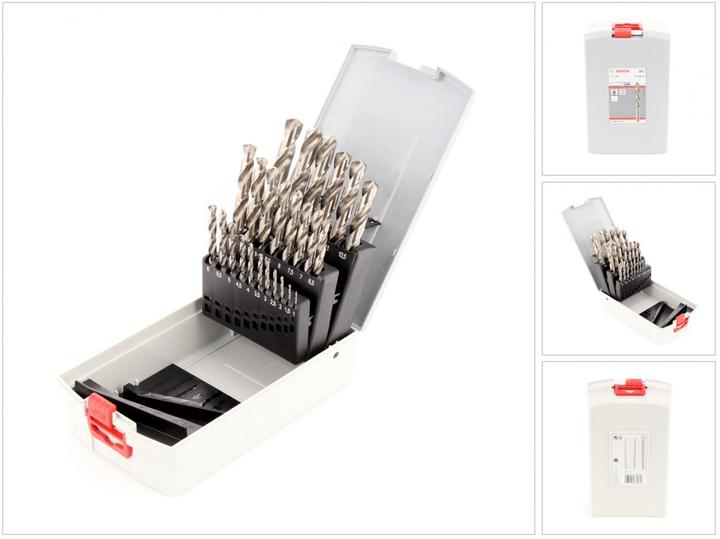 Produktbild Bosch Professional Zubehör PRO Metal HSS-G Spiralbohrer-Set, 25-tlg. (1 mm, 1.5 mm, 2 mm, 2.5 mm, 3 mm, 3.5 mm, 4 mm, 4.5 mm, 5 mm, 5.5 mm, 6 mm, 6.5 mm, 7 mm, 7.5 mm, 8 mm, 8.5 mm, 9 mm, 9.5 mm, 10 mm, 10.5 mm, 11 mm, 11.5 mm, 12 mm, 12.5 mm, 13 mm)