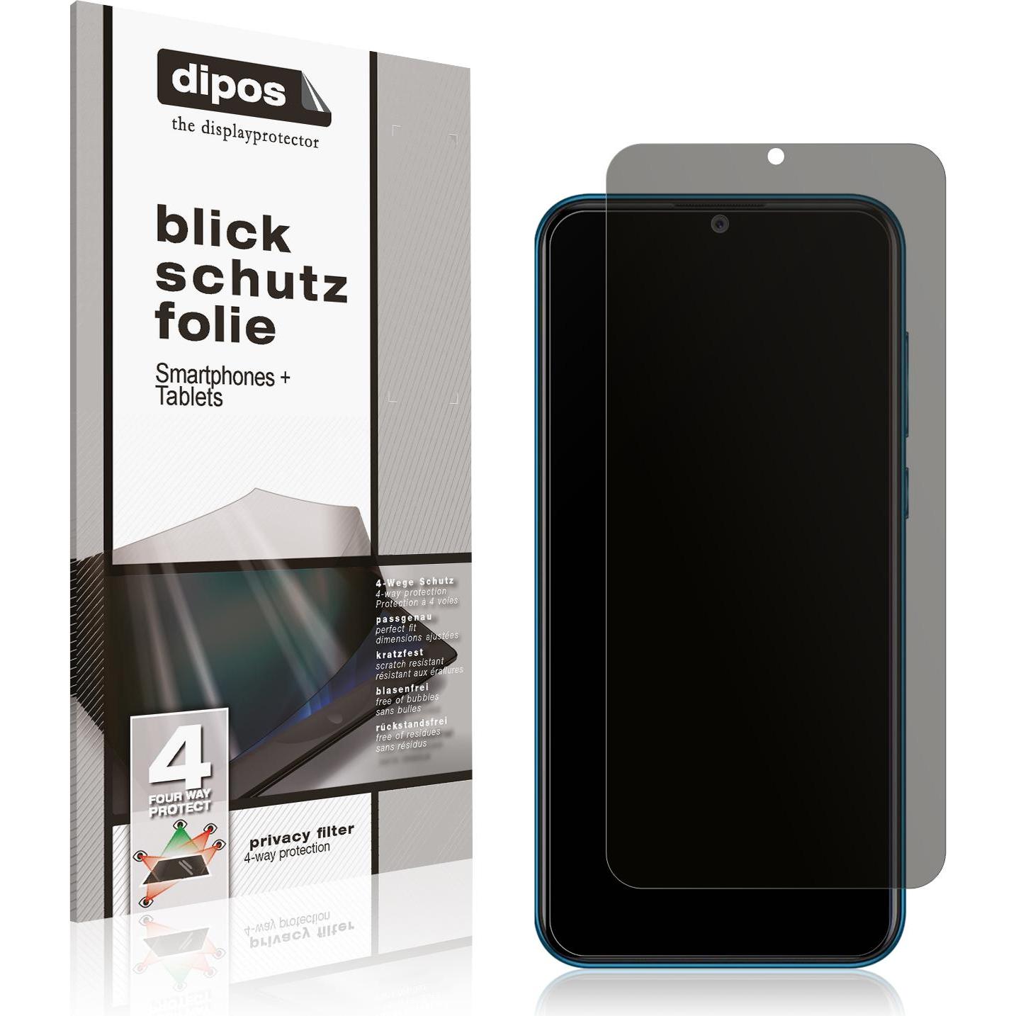 Dipos Blickschutzfolie 4-Way Privacy (1 Stück, Coolpad Cool 5), Smartphone Schutzfolie, Transparent