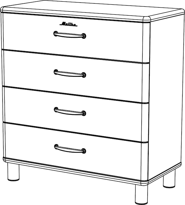 Produktbild tenzo Malibu Kommode Metall/Holzwerkstoff 86x41x92 cm (86 x 41 x 92 cm)