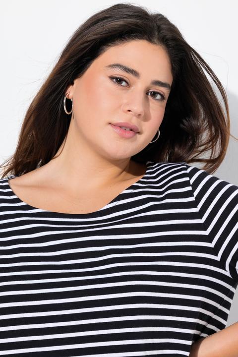 Immagine prodotto Ulla Popken Maglia classica con righe, scollo rotondo e maniche a 3/4 (46, 48)