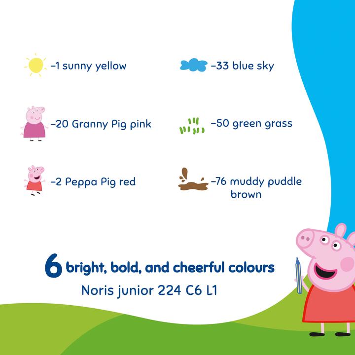 Actual product image Staedtler Peppa Pig Kinderwachsmalkreiden und Schaber (6x)