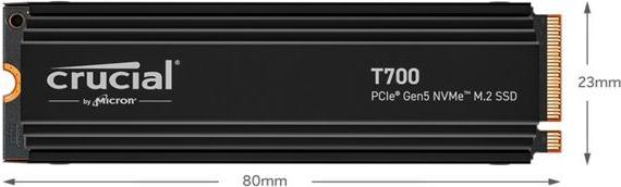 Actual product image Crucial T700 with Heatsink (2000 GB, M.2 2280)