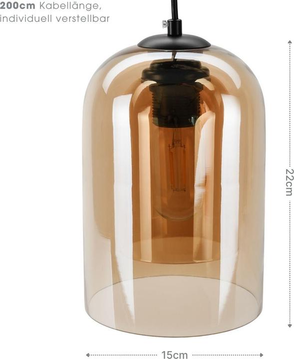 Actual product image Hermex Skandinavische Glas-Hängelampe (E27)