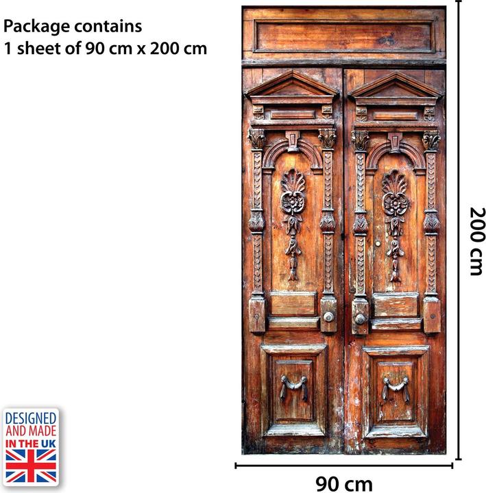 Actual product image Walplus wall tattoo Vintage Door Mural (90 x 200 cm)