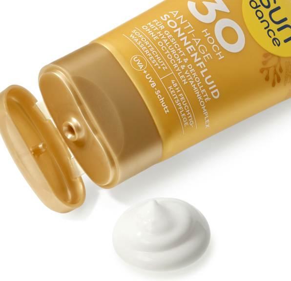 Produktbild dm Sundance Sonnenfluid Gesicht Anti Age LSF 30, 50ml (Sonnencreme Gesicht, SPF 30, 50 ml)