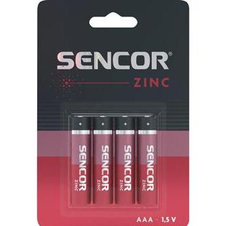 Sencor Einmal Zinkchlorid Batterie AAA, 4-pack (4 pz., AAA / LR03 / Micro / R03 / AM4 / MN2400 / KR03), Batterie + pile