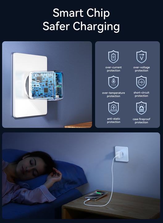 Image du produit Joyroom Chargeur rapide PD 20W USB-C avec câble 20W USB-C vers Lightning, 1m - Blanc (20 W, 1 portion)