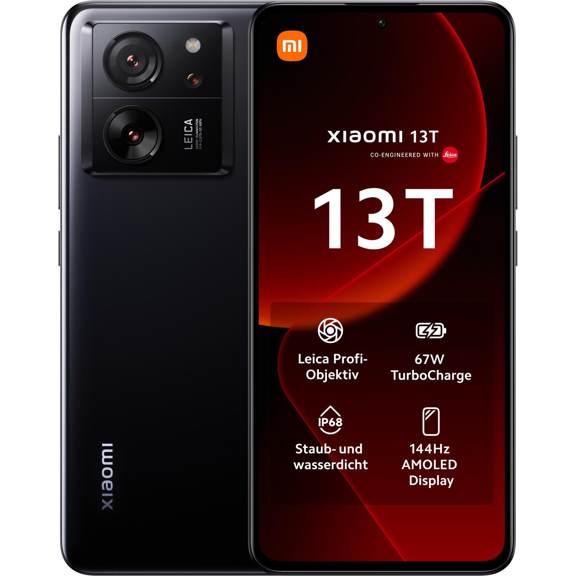 Xiaomi 13T (256 GB, Black, 6.67", Dual SIM, 50 Mpx, 5G), Smartphone, Schwarz
