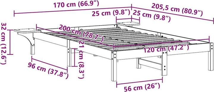 Actual product image vidaXL Bett (120 x 200 cm)