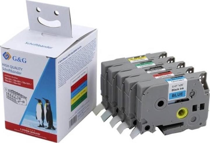 Actual product image G&G Tape colour: White Font colour: Black 12 mm 8 m (1.20 cm, White)