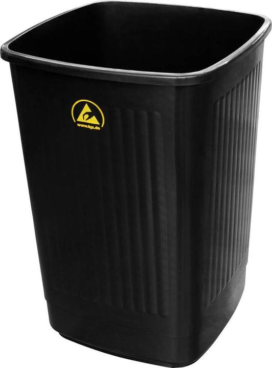 Image du produit BJZ A-34058 Corbeille à papier ESD 50l (L x H x P) 360 x 650 x 360mm Plastique noir 1p. (50 l)