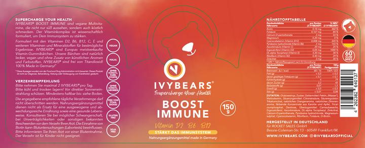 Nährwerte und Zutaten IVYBears Boost IMMUNE 2-Pack (2 Stück, Gummies, 300 g)