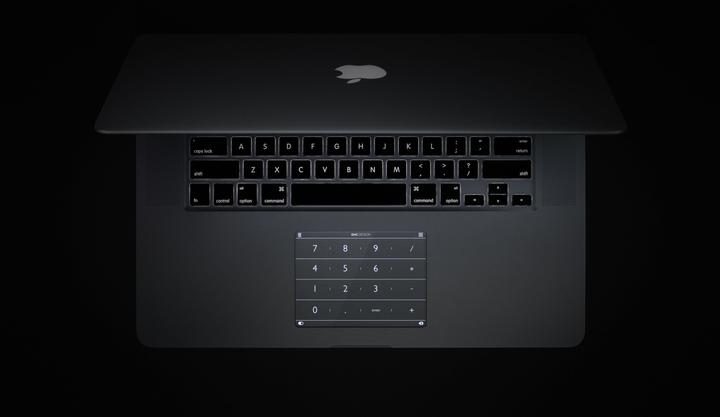 Actual product image Luckey Tech Nums touchpad number pad Macbook Pro 15"