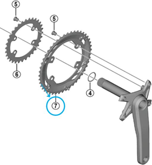 Actual product image Shimano Chainring CUES FC-U6010-2 46 T (46)
