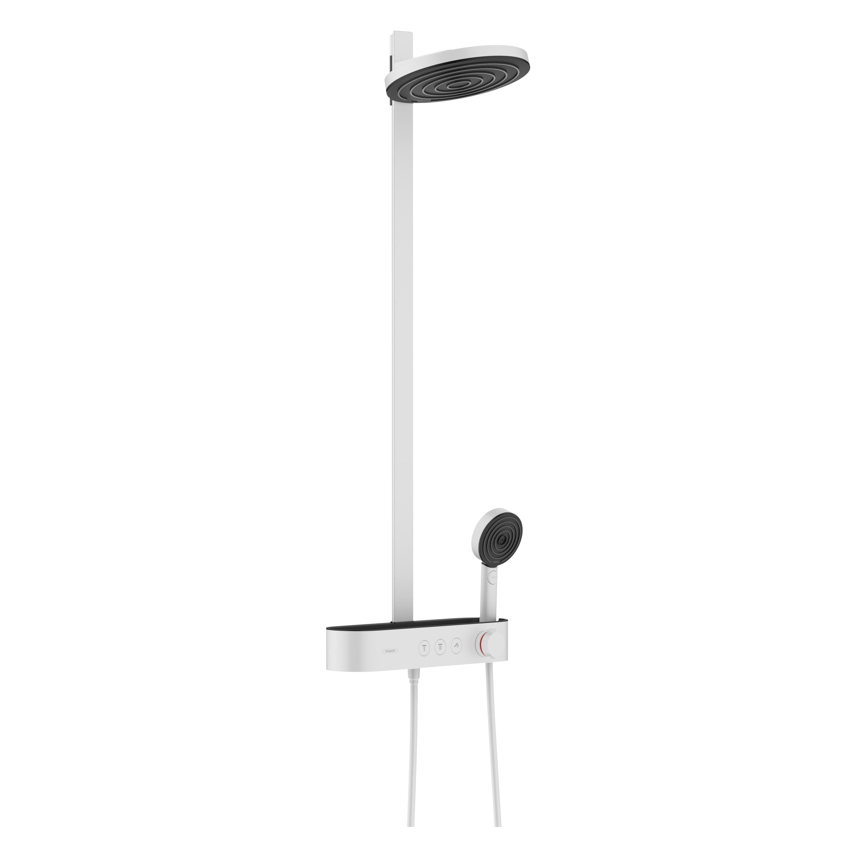 Hansgrohe, Douchesystemen, Showerpipe 260 2jet Met ShowerTablet Select 400 Idem, Met EcoSmart, , Kleur - Mat Wit