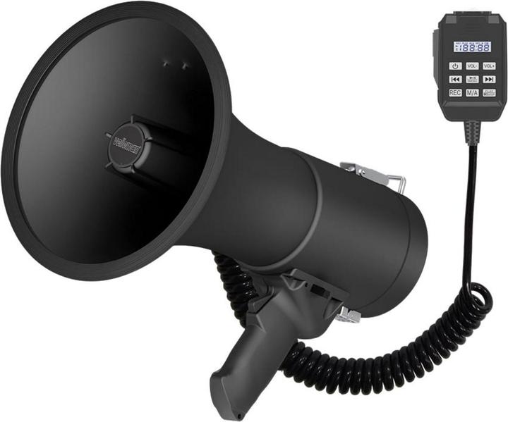 Velleman Powerful megaphone with 50 W, built-in siren, recording function, volume control, Blueto (Megaphone)