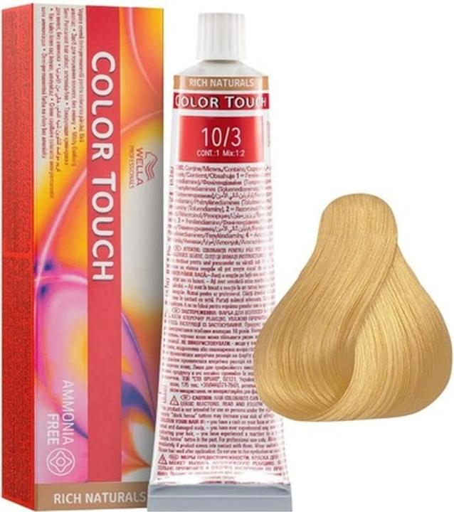 Immagine prodotto Wella COLOR TOUCH Colorazione professionale per capelli biondo platino dorato 10-3 (10, 3 Biondo platino dorato)
